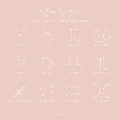 Star Sign Necklace • Medium Double Hole Pendant Necklace