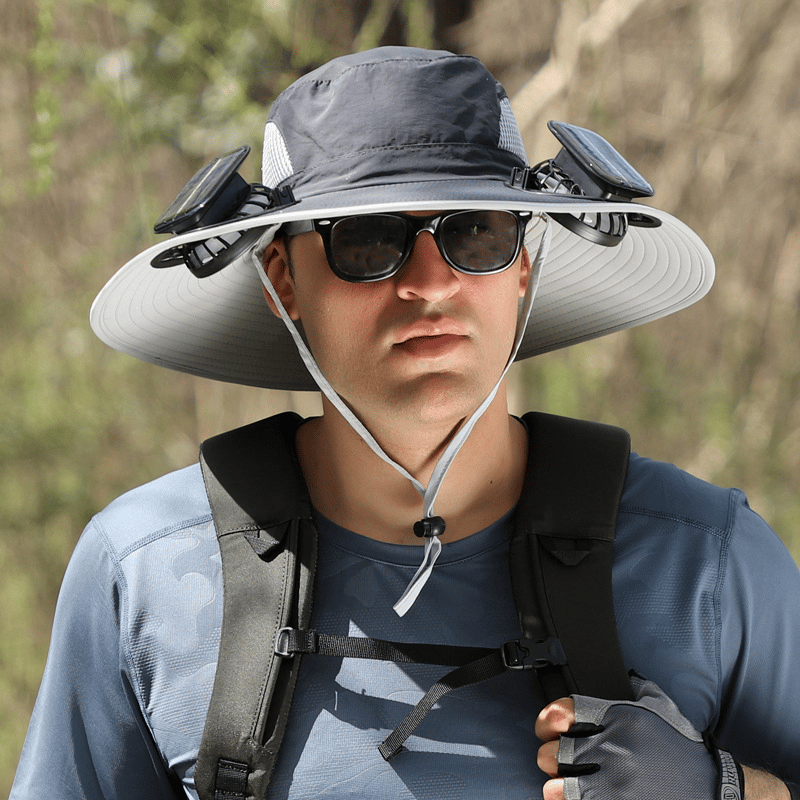 Solar-powered dual fans