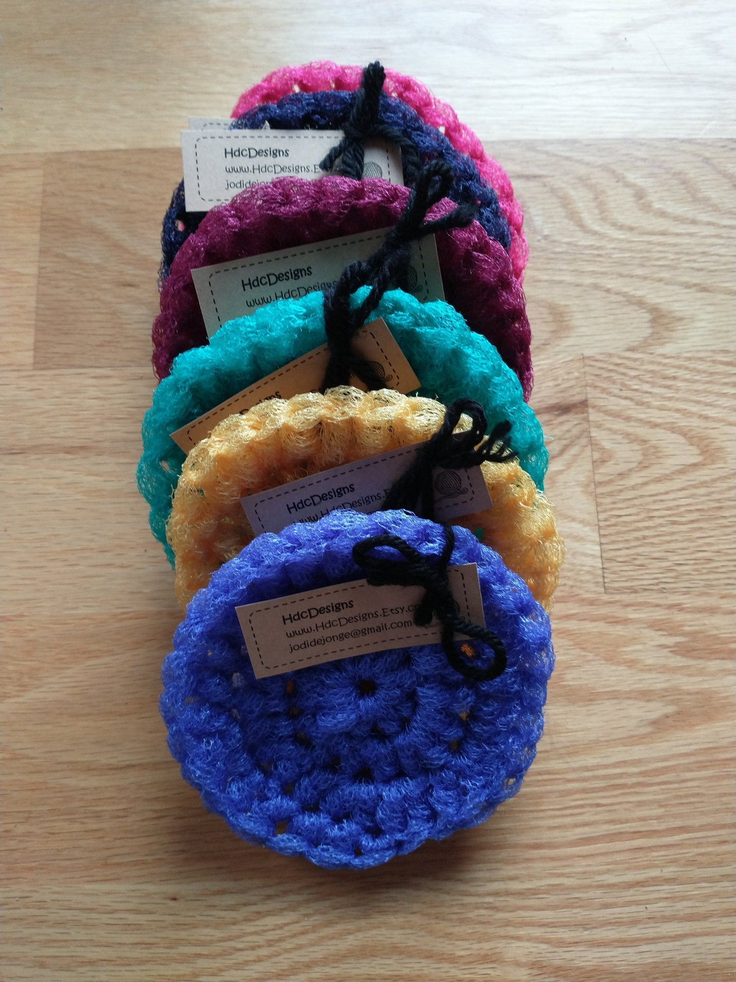 6-Piece Crochet Nylon Mesh Dish Scrubbers, Reusable Kitchen Cleaning Pads for Dishwashing