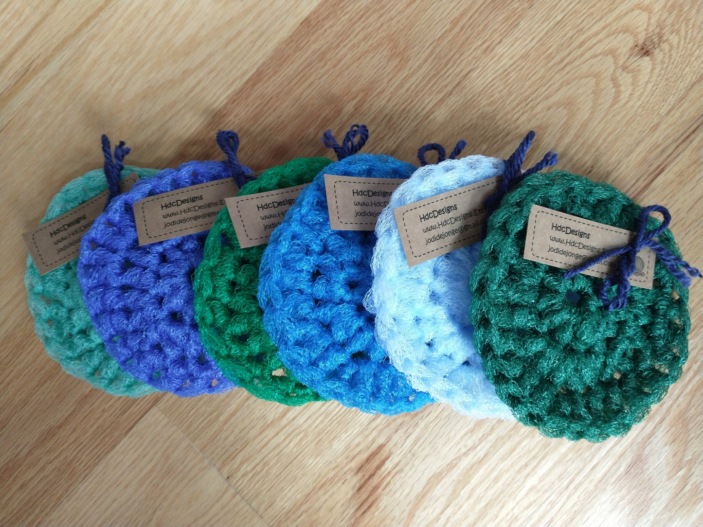 6-Piece Crochet Nylon Mesh Dish Scrubbers, Reusable Kitchen Cleaning Pads for Dishwashing