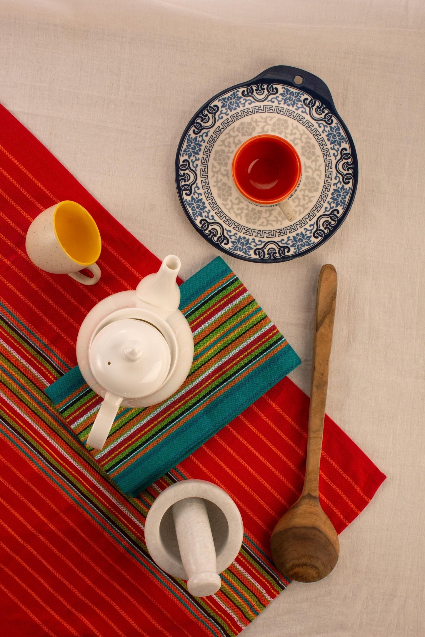 Colorful Salsa Kitchen Towels, Cotton Striped Dish Towels for Cooking and Cleaning